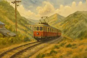 Vecchia Ferrovia Spoleto Norcia disegno immagine storica