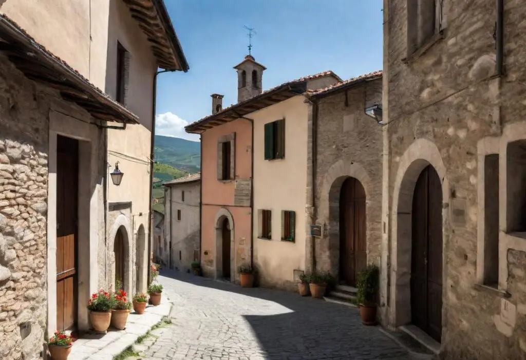 un disegno immagginario del borgo di montefranco