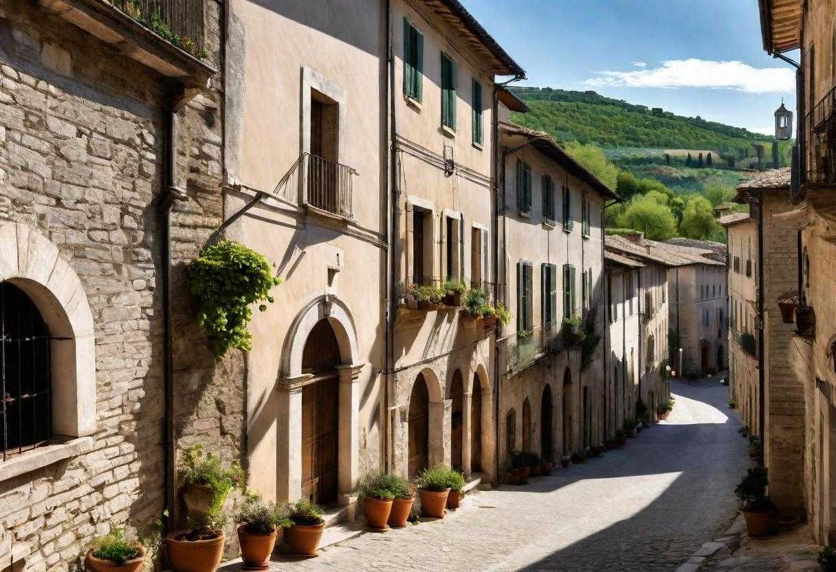 un disegno immagginario del borgo di monteleone di spoleto