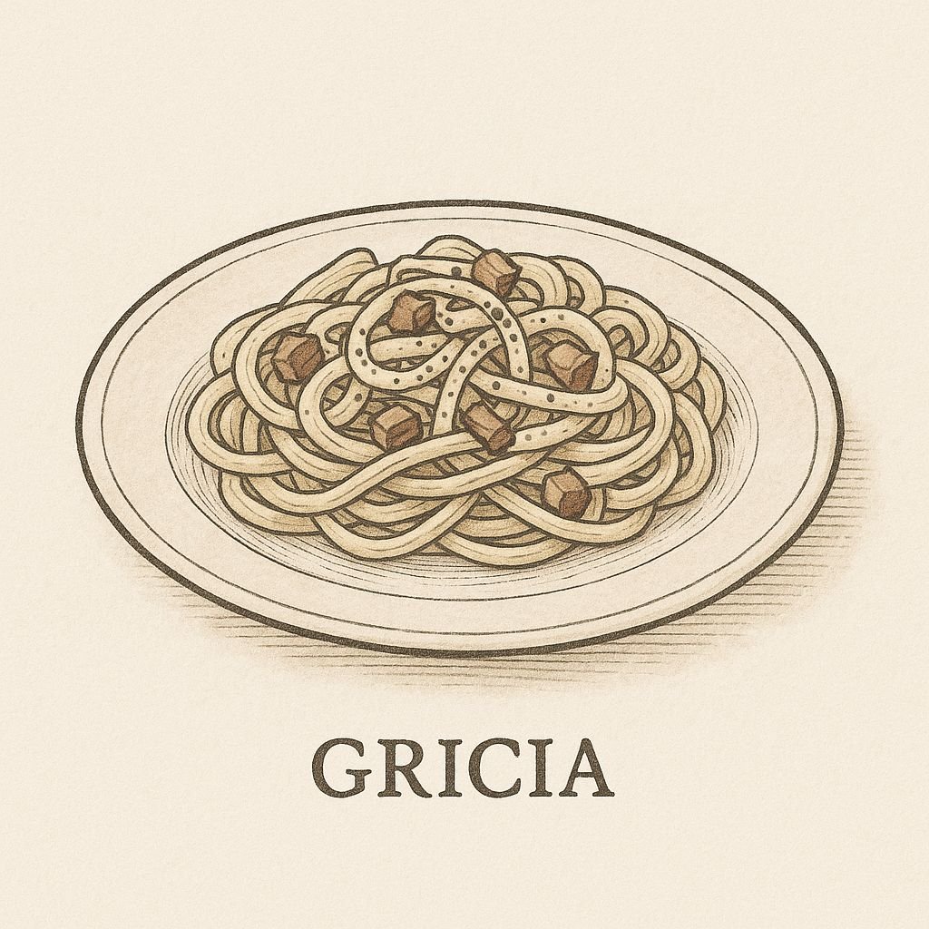 ricetta centro italia gricia piatto